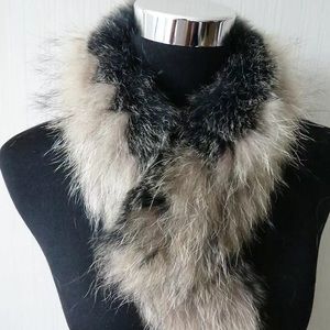 Awesome Fox and Tanuki Real Fur Scarf Hood Ruff